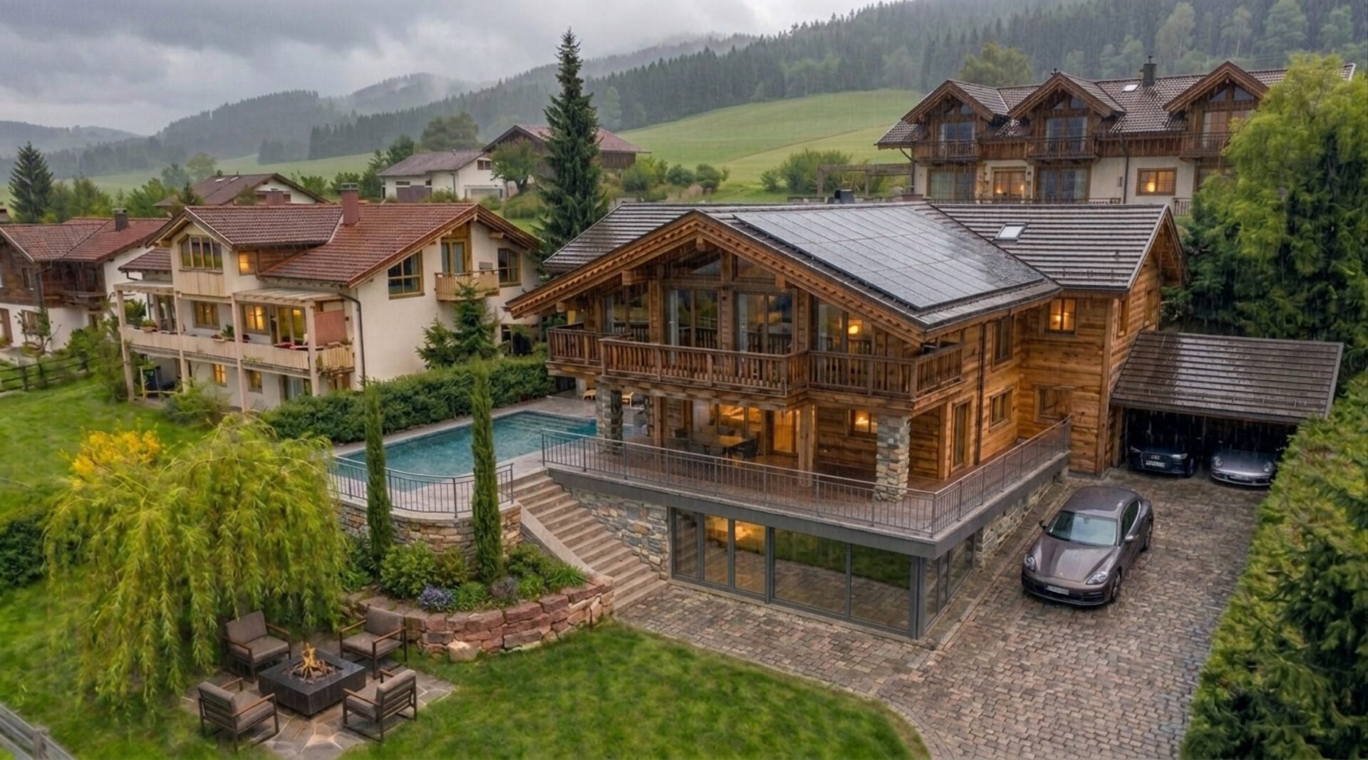 Hangvilla Hopfen am See — fotorealistisches Rendering
