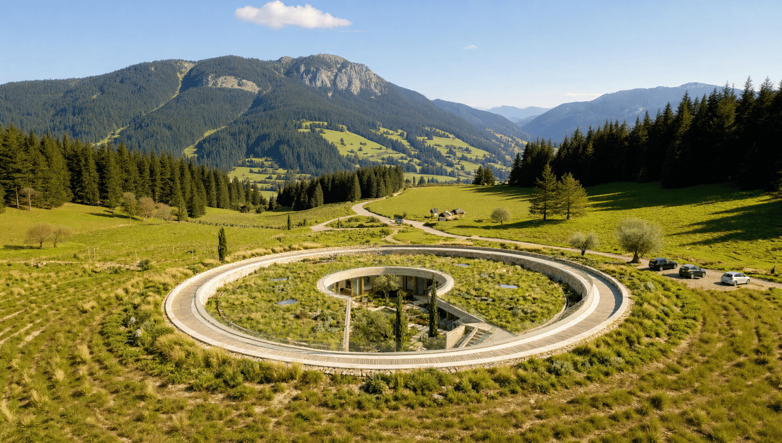 Konzeptstudie Rundhaus Allgäu — Bergwind Referenzprojekt