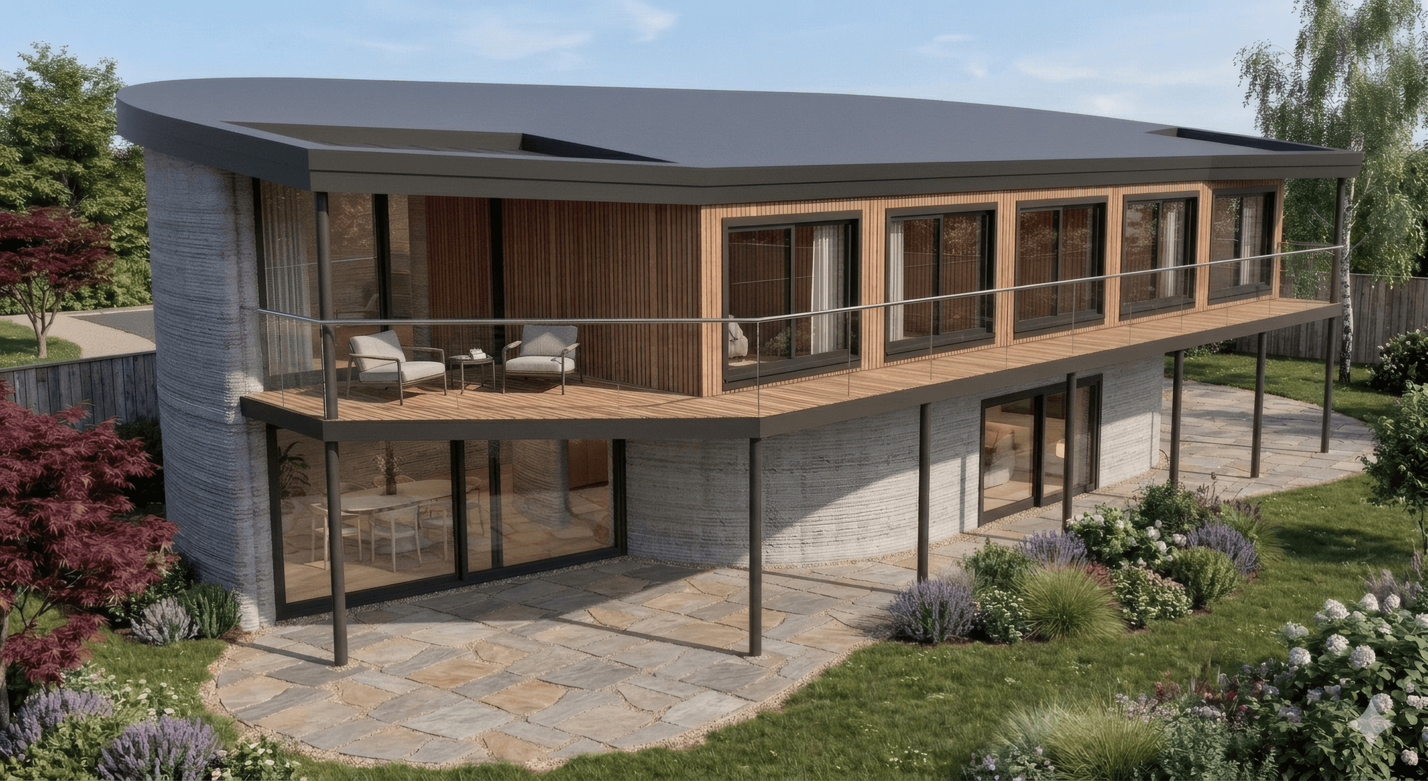 Konzeptstudie Betondruck-Gebäude — Bergwind Referenzprojekt