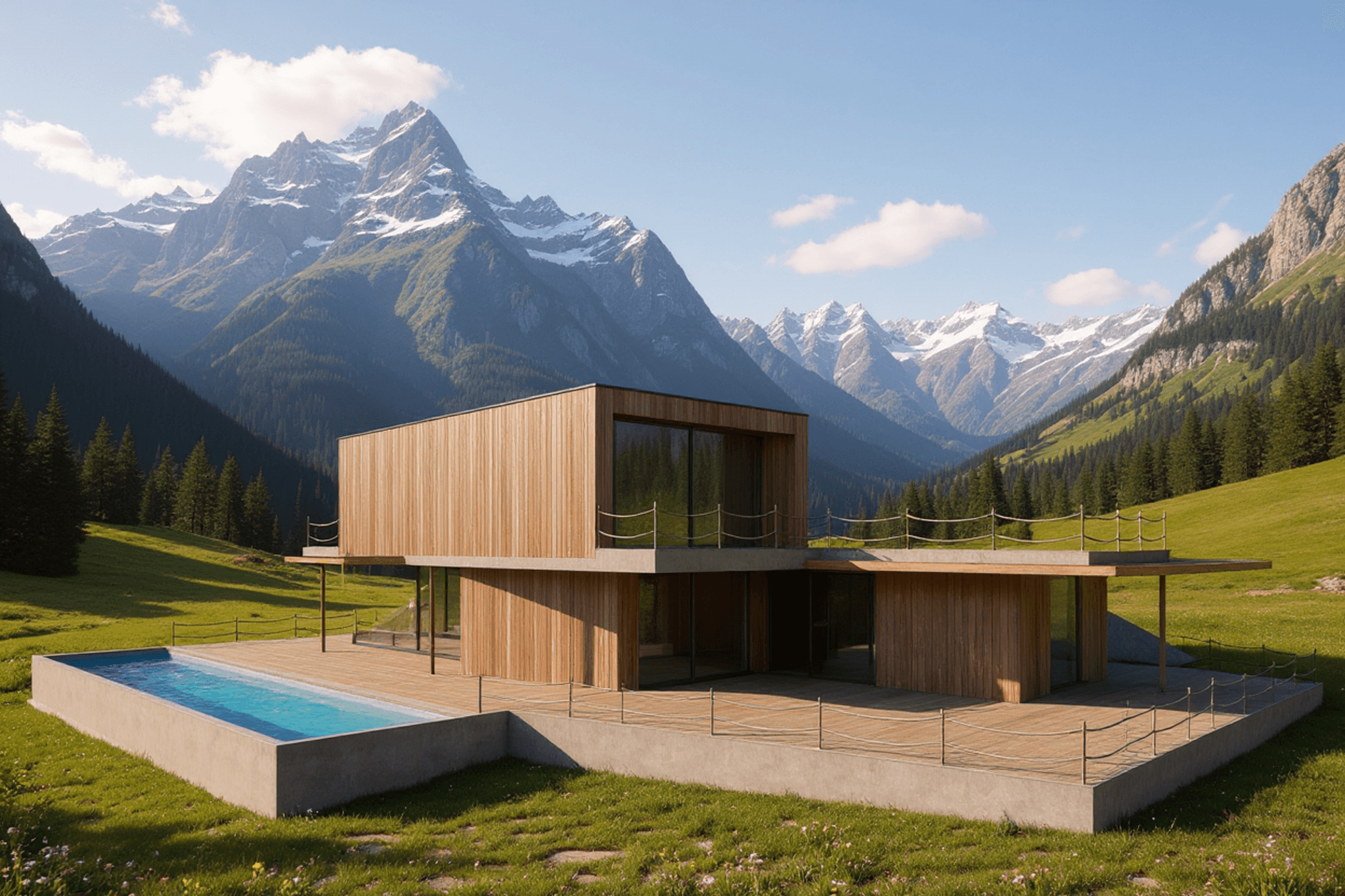 Konzeptstudie Modern Villa Allgäu — Bergwind Referenzprojekt