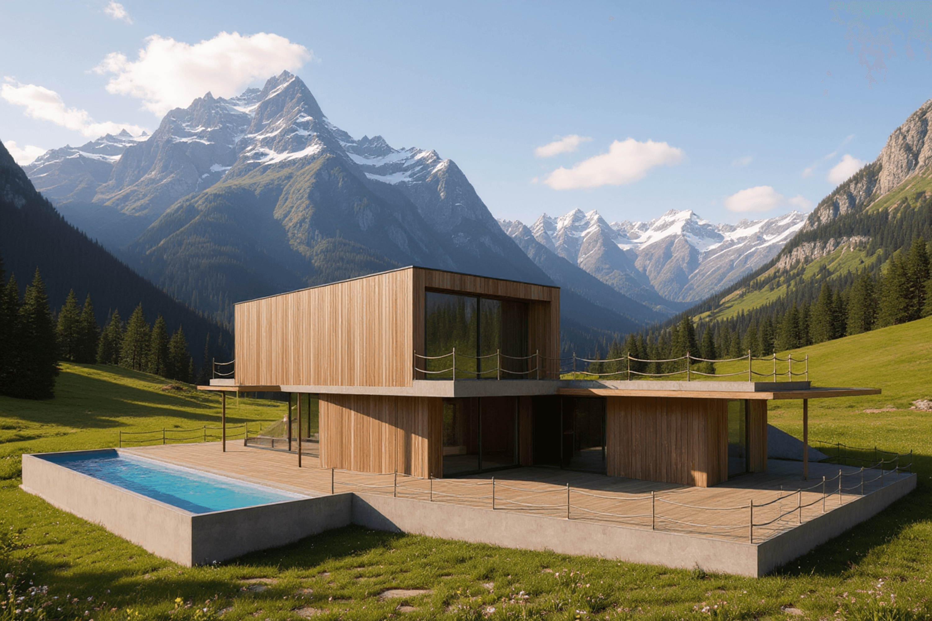 Konzeptstudie Modern Villa Allgäu — Bergwind Referenzprojekt